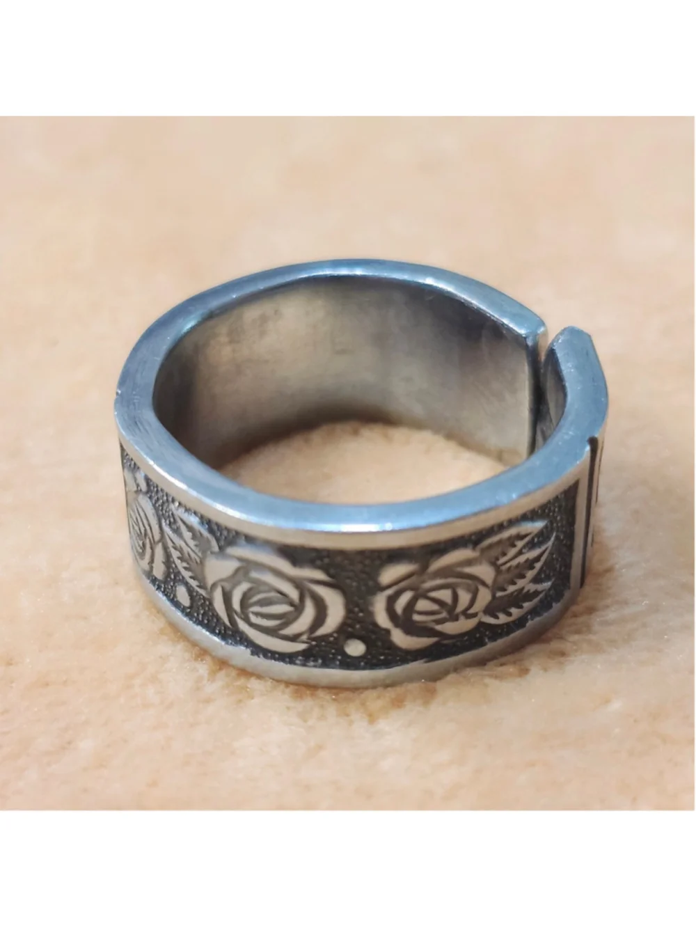 Rose Ring size 9 silverwear spoon ring